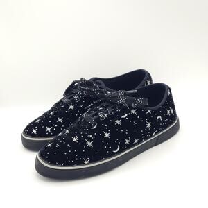 Sebastino Vintage Moon Velvet black silver stars women's size 9.5w